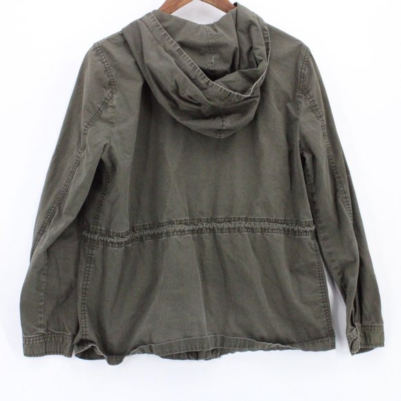 Life In Progress Military Jacket Womens Brown Full Zip MultiPocket Size Large L - Picture 7 of 9